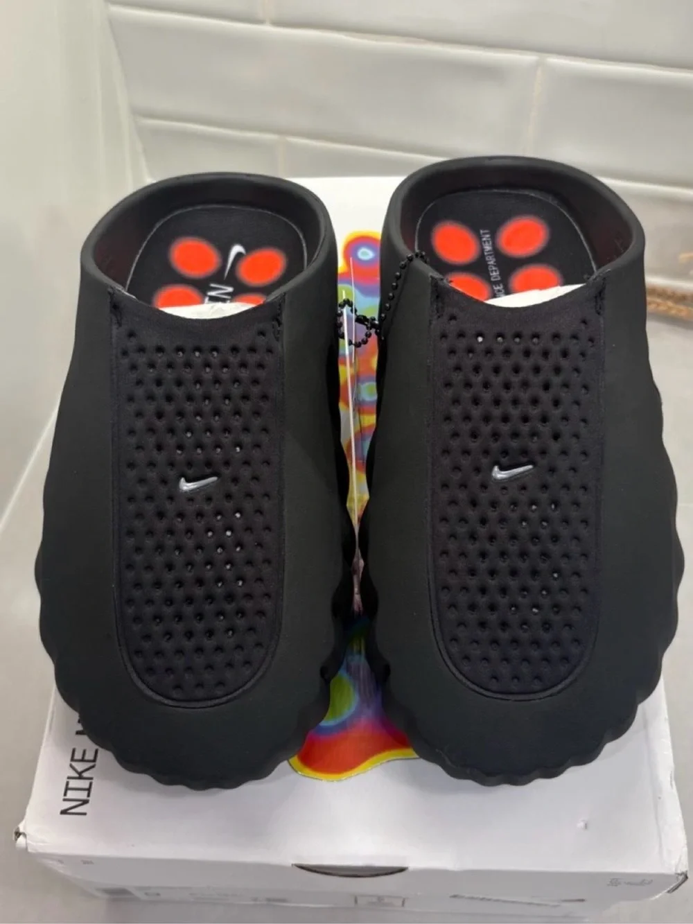 Nike Black Foam Slide with White Swoosh